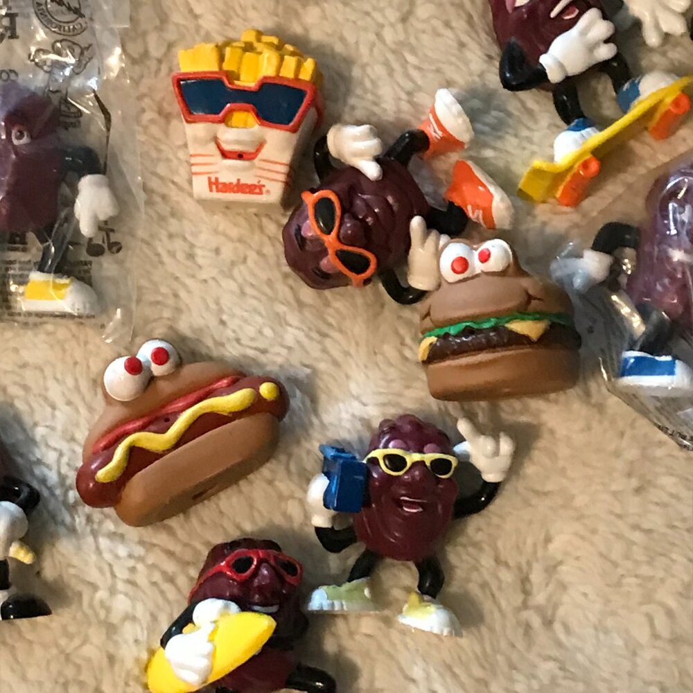 Lot Set - Vintage 80s 90s Y2K Hardees California Dancing Raisins Figures - Picture 7 of 9